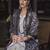 Cream-Coloured & Black Floral Embroidered Thread Work Linen Kurta Set