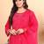 Geometric Embroidered Regular Thread Work Straight Kurta with Trousers & Dupatta