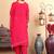 Geometric Embroidered Regular Thread Work Straight Kurta with Trousers & Dupatta
