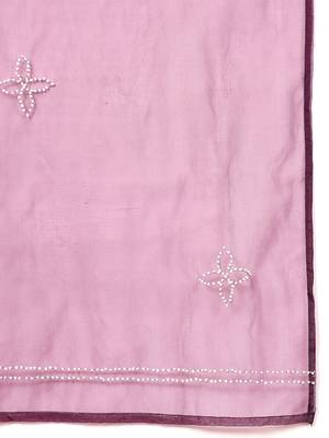 Floral Embroidered Regular Thread Work Straight Kurta with Trousers & Dupatta 5