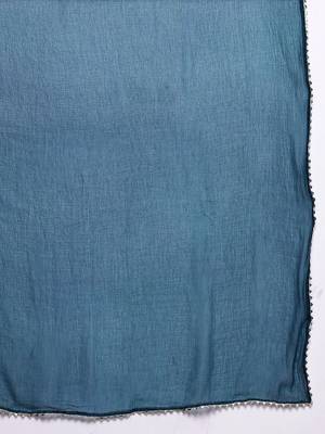 Ethnic Motifs Embroidered Zari Kurta With Trousers & Dupatta 4