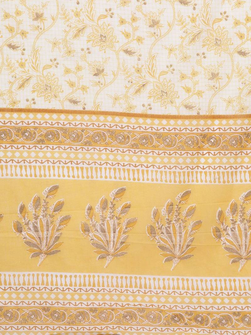 Floral Printed Kurta with Trousers & With Dupatta