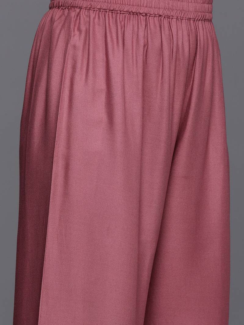 Ethnic Motifs Woven Design V-Neck Regular Kurta with Trousers