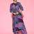 Abstract Printed Mandarin Collar Straight Kurta with Trousers