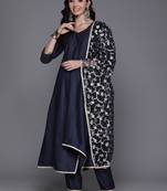 Women Empire Sequinned Kurta with Trousers & With Dupatta