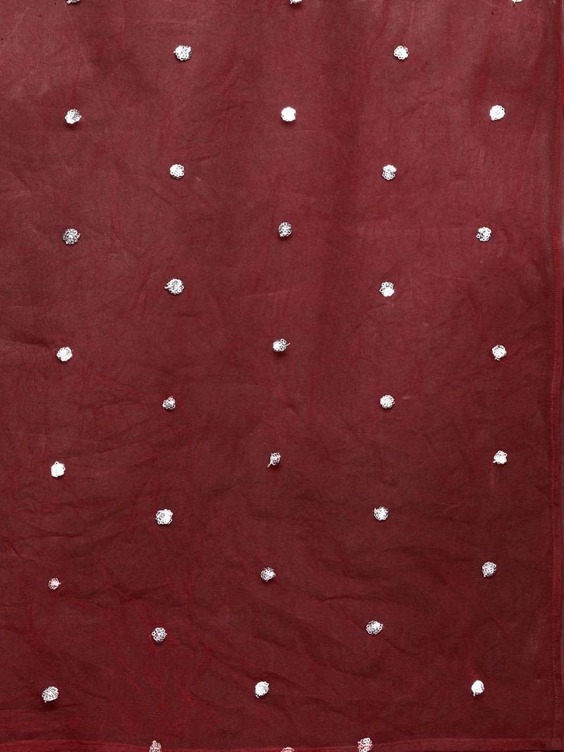 Floral Yoke Design Chanderi Silk Straight Kurta & Trousers With Dupatta