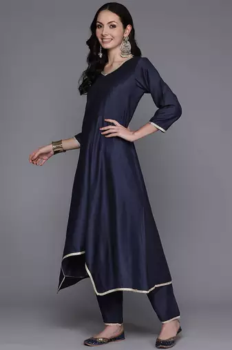Women Empire Sequinned Kurta with Trousers & With Dupatta
