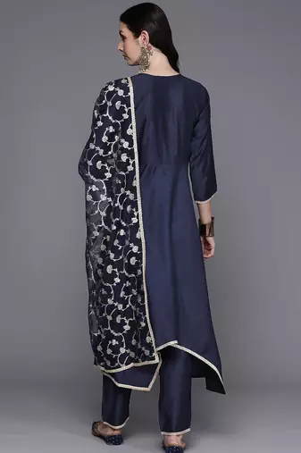 Women Empire Sequinned Kurta with Trousers & With Dupatta