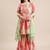 Floral Printed Empire Mirror Work Anarkali Kurta with Sharara & With Dupatta