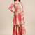 Floral Printed Empire Mirror Work Anarkali Kurta with Sharara & With Dupatta