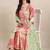 Floral Printed Empire Mirror Work Anarkali Kurta with Sharara & With Dupatta