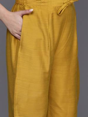 Floral Embroidered Chanderi Silk Kurta with Trousers & Dupatta 3