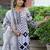 Geometric Printed Straight Kurta With Trousers & Dupatta