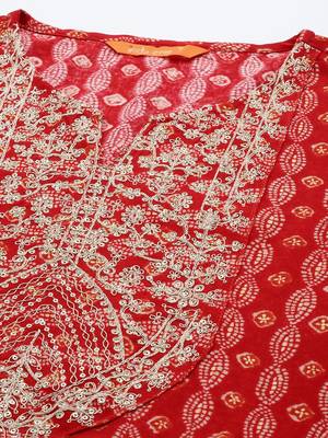 Ethnic Motifs Printed Regular Sequinned Kurta With Trousers & Dupatta 3