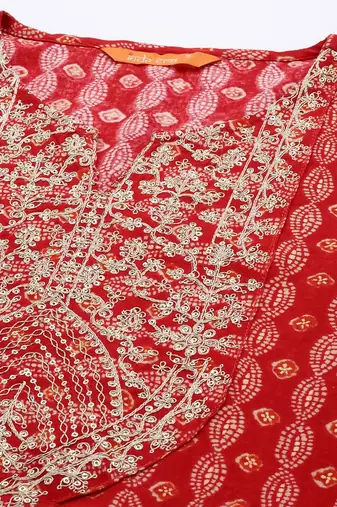 Ethnic Motifs Printed Regular Sequinned Kurta With Trousers & Dupatta