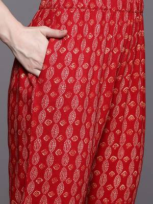 Ethnic Motifs Printed Regular Sequinned Kurta With Trousers & Dupatta 4