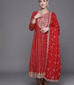 Ethnic Motifs Printed Regular Sequinned Kurta With Trousers & Dupatta