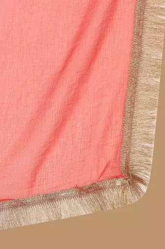 Yoke Design Zari Embroidered Sequinned Kurta with Trousers & Dupatta