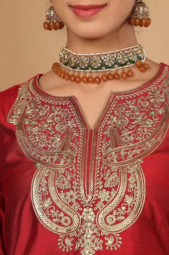 Women Ethnic Motifs Embroidered Regular Sequinned Kurta with Trousers & Dupatta