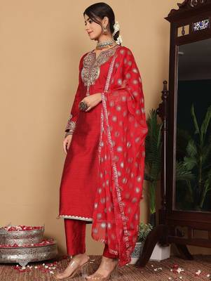 Women Ethnic Motifs Embroidered Regular Sequinned Kurta with Trousers & Dupatta 4