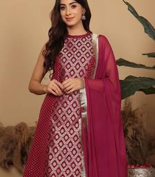 Women Brocade Princess cut A Line Halter Neck Kurta with Trouser & Dupatta