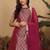 Women Brocade Princess cut A Line Halter Neck Kurta with Trouser & Dupatta