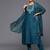 Floral Thread Work Yoke Sequinned Kurta with Trousers & Dupatta