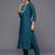 Floral Thread Work Yoke Sequinned Kurta with Trousers & Dupatta