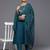 Floral Thread Work Yoke Sequinned Kurta with Trousers & Dupatta