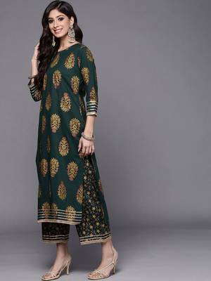 Floral Printed Kurta with Trousers & Dupatta 5
