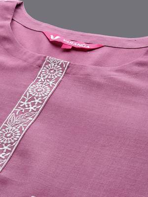 Floral Thread Embroidered Straight Kurta & Trousers With Dupatta 2