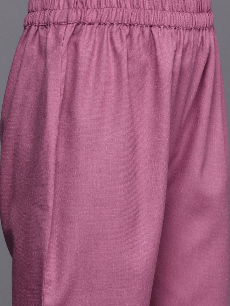 Floral Thread Embroidered Straight Kurta & Trousers With Dupatta