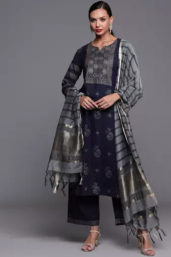 Ethnic Motifs Printed Kurta with Palazzos & Dupatta