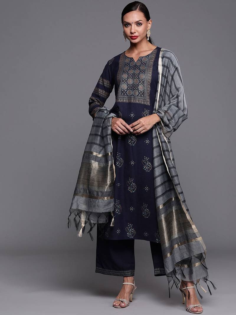 Ethnic Motifs Printed Kurta with Palazzos & Dupatta