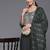 Women Green Yoke Design Sequinned Kurta with Trousers & With Dupatta
