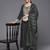 Women Green Yoke Design Sequinned Kurta with Trousers & With Dupatta