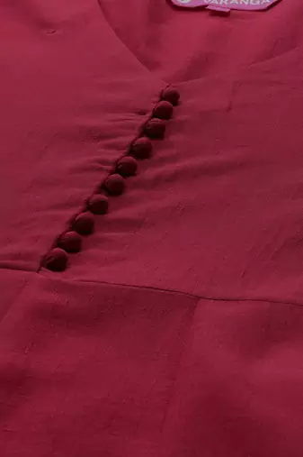 V-Neck Anarkali Kurta with Trousers & Dupatta