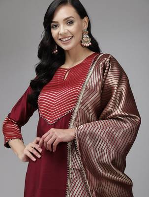 Women Yoke Design Kurta with Palazzos & With Dupatta 2