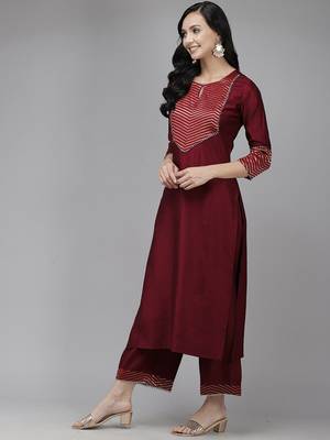 Women Yoke Design Kurta with Palazzos & With Dupatta 5