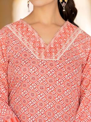 Ethnic Motifs Printed Regular Mirror Work Kurta with Trousers & With Dupatta 2