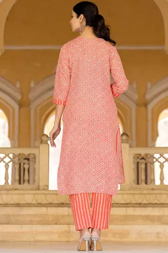 Ethnic Motifs Printed Regular Mirror Work Kurta with Trousers & With Dupatta