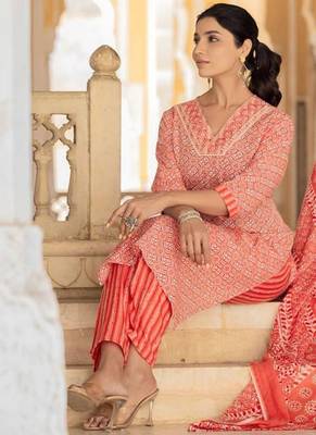 Ethnic Motifs Printed Regular Mirror Work Kurta with Trousers & With Dupatta 6