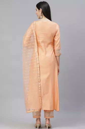 Women Ethnic Motifs Yoke Design Gotta Patti Kurta with Trousers & With Dupatta