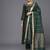 Women Green Ethnic Motifs Embroidered Sequinned Liva Kurta with Trousers & With Dupatta