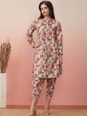 Geometric Printed Kurta With Dhoti Pant 1