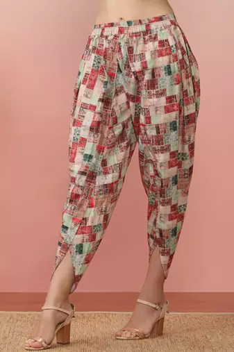 Geometric Printed Kurta With Dhoti Pant