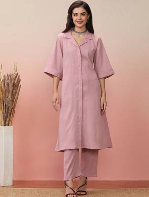 Shirt Collar Kurta With Trouser 1