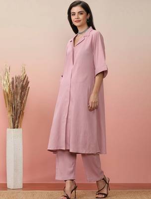 Shirt Collar Kurta With Trouser 3