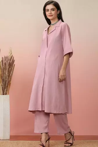 Shirt Collar Kurta With Trouser
