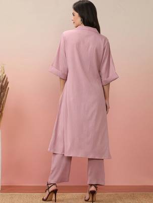 Shirt Collar Kurta With Trouser 4